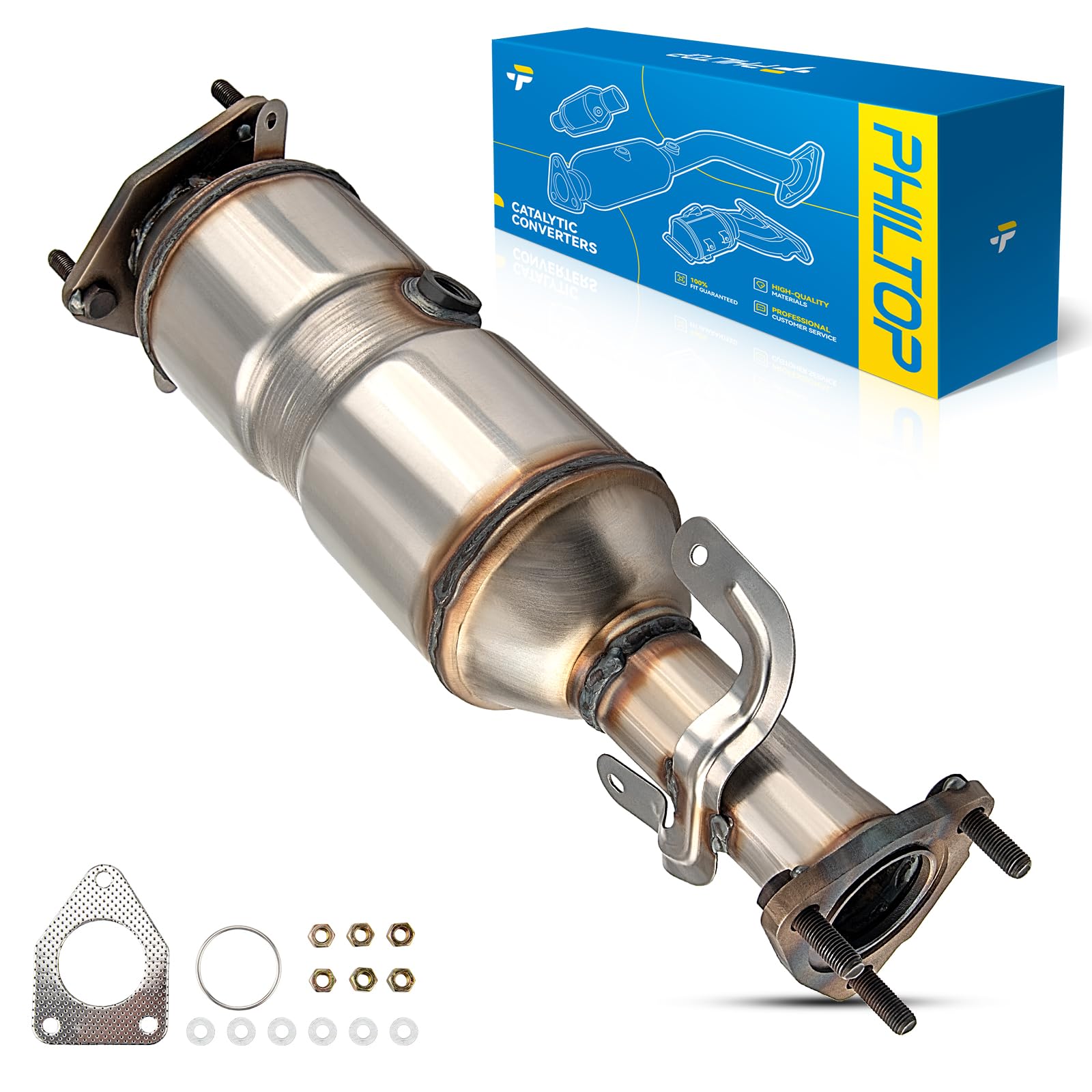 PHILTOP High Flow Rear Catalytic Converter Compatible with Honda Accord 2003-2007 2.4L
