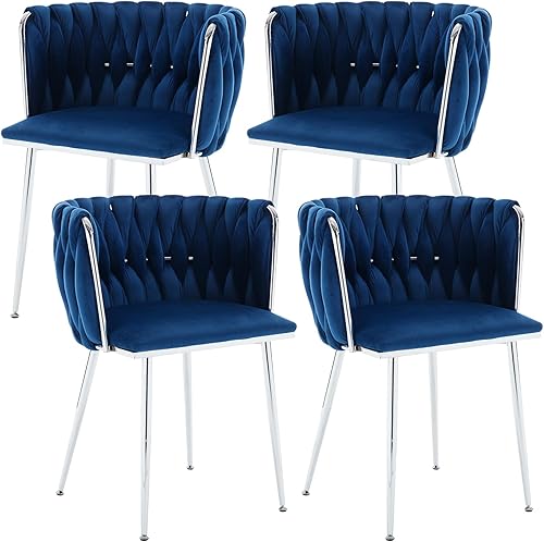 Miniatura 40 de Juego de 2 sillas de comedor de terciopelo morado, sillas tapizadas para cocina y comedor, sillas de lujo para ocio, sillas de acento modernas,