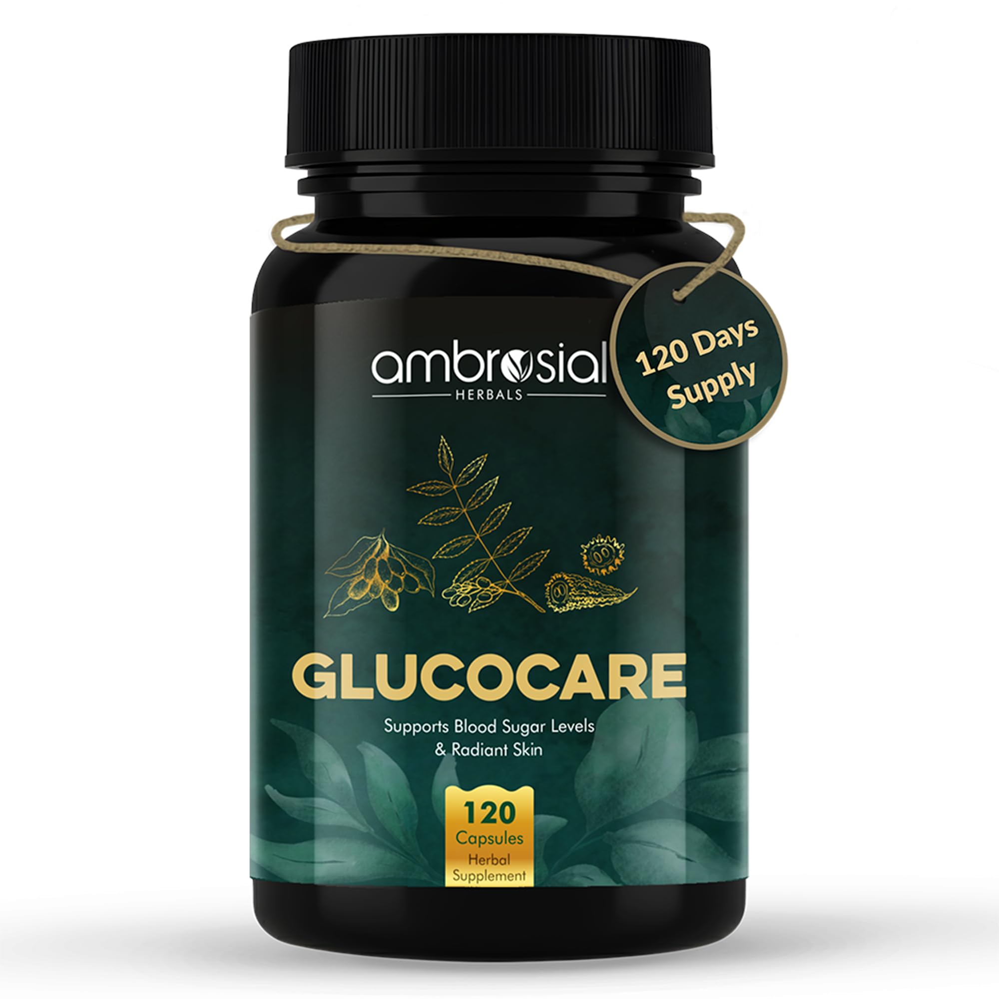 Glucocare | Bitter Melon | Neem | Black Plum (Jamun) | Helps in Balancing Blood Sugar | 100% Natural Ingredients (Pack of 1-120 Capsules)