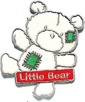 Nipitshop Patches Little Bear Patch Cute Doll Teddy Bear Animal Cartoon Kids Embroidered DIY Patches Cute Applique Sew Iron on Kids Craft Patch for Bags Jackets Jeans Clothes Bear1