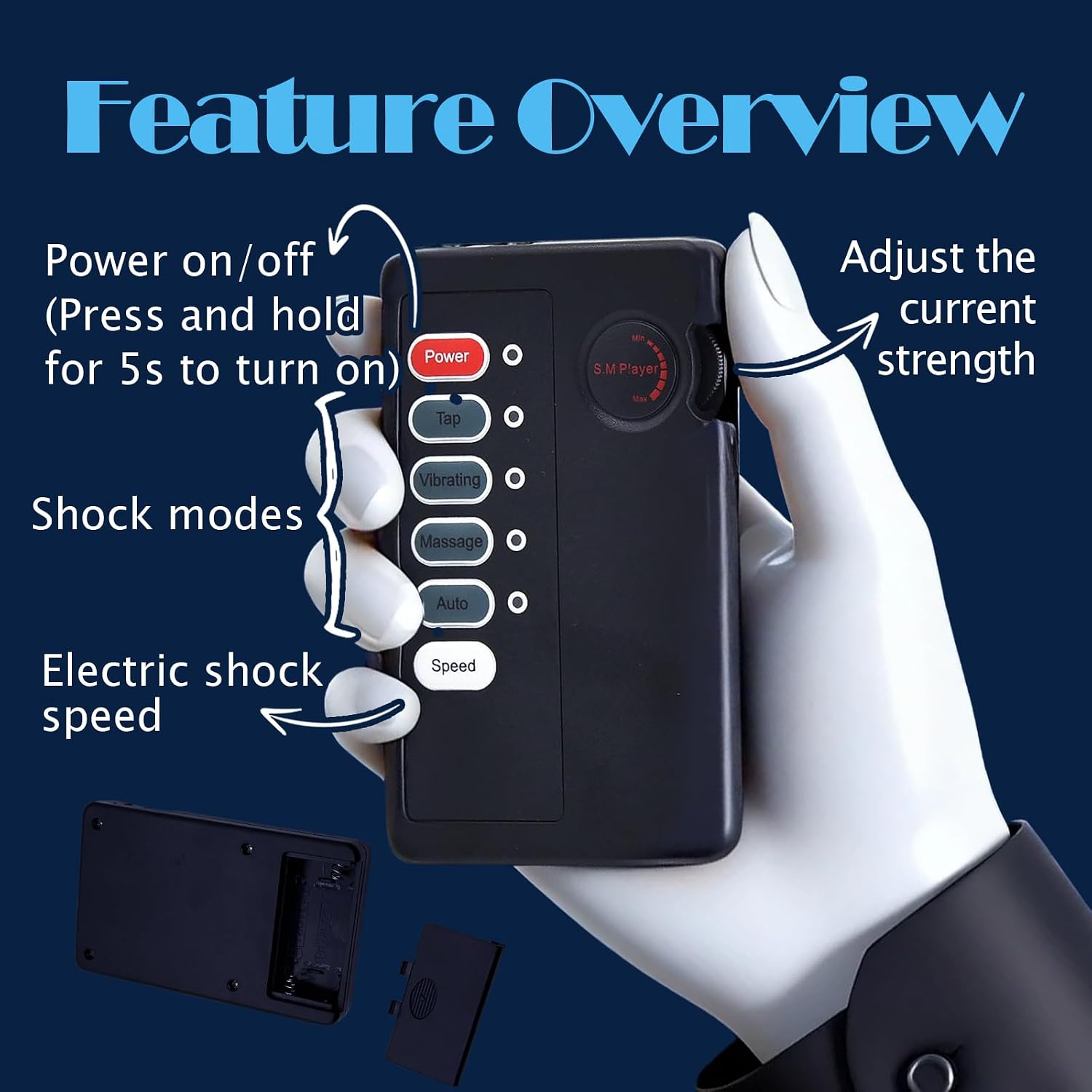 Electric Shock Chastity Testicle Toys with Adjustable Current Levels BDSM | Customize current from mild to intense. Testicle crusher ball cage, perfect for BDSM play. Safe and reusable male chastity.