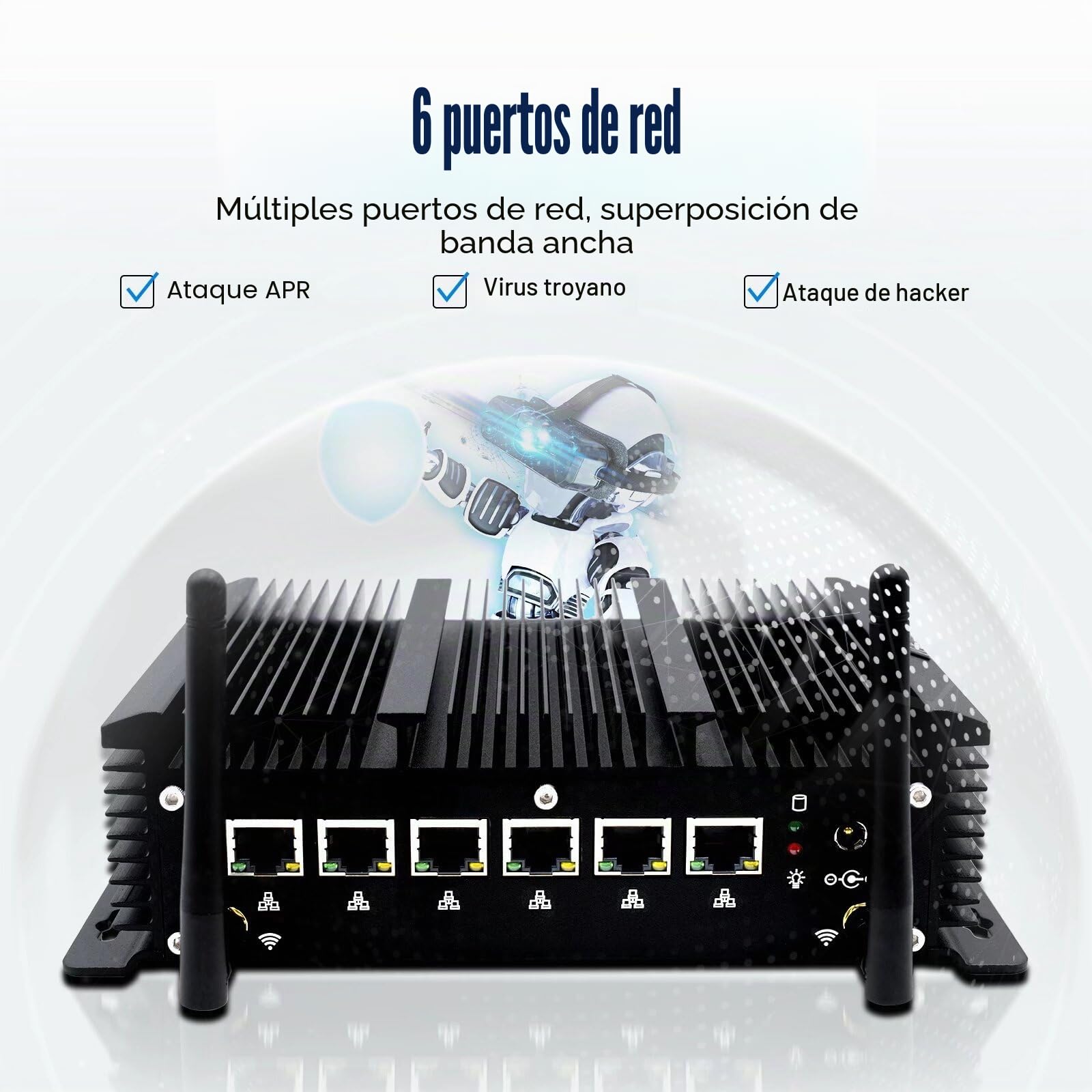 WEIDIAN Firewall PC Micro Appliance 2.5G, Fanless Computer 6 x 2.5GbE I225-V Port, Industrial PC Core i3-8140U, HD, USB3.0, WiFi, SIM Slot, Compatible with OPNsense etc (8GB RAM 128GB SSD)