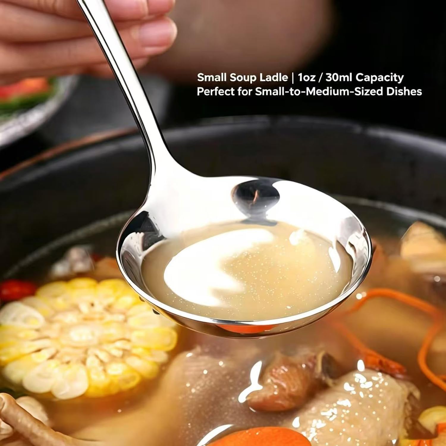 Small Ladle, 304 Stainless Steel Small Gravy Soup Serving Ladle