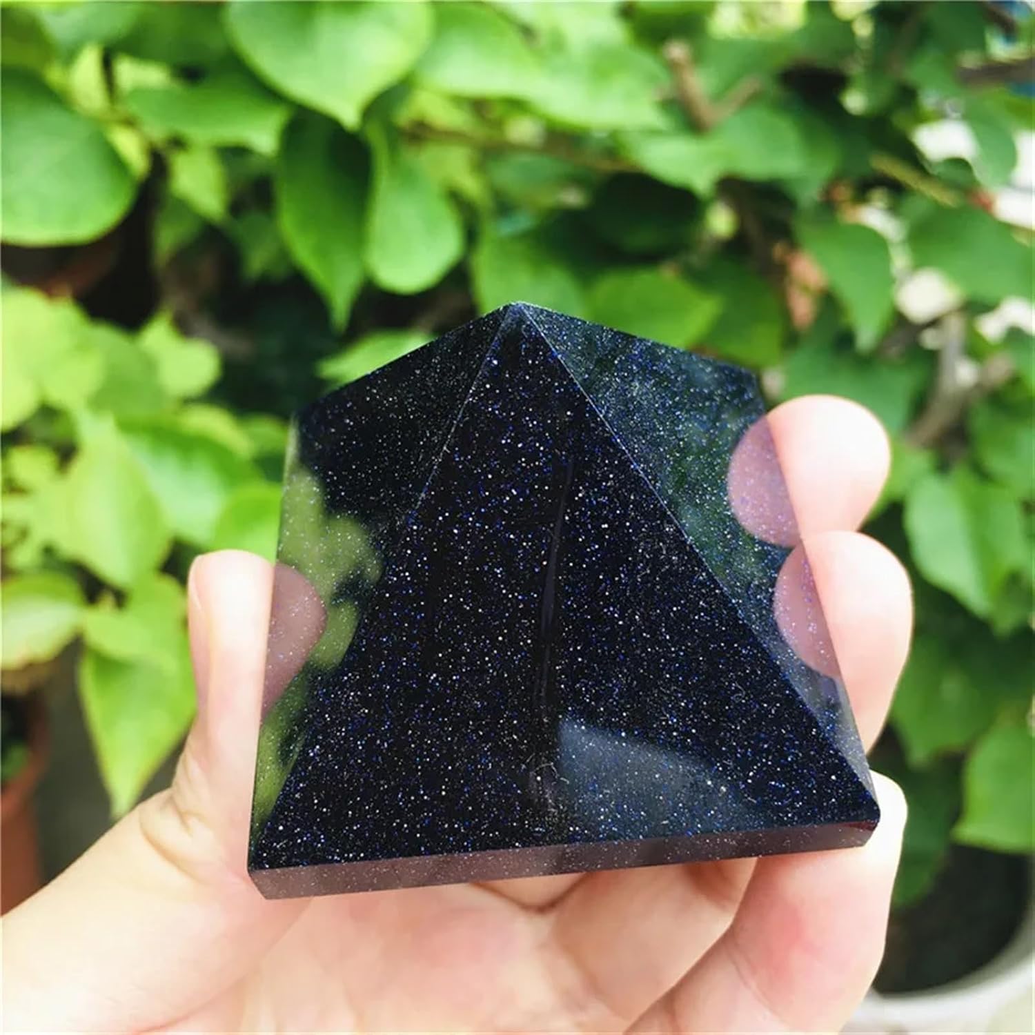 KatLin Blue Sandstone Quartz Healing Pyramid Natural Mineral Triangled Crystal Point Ornaments (Size : About 4cm)