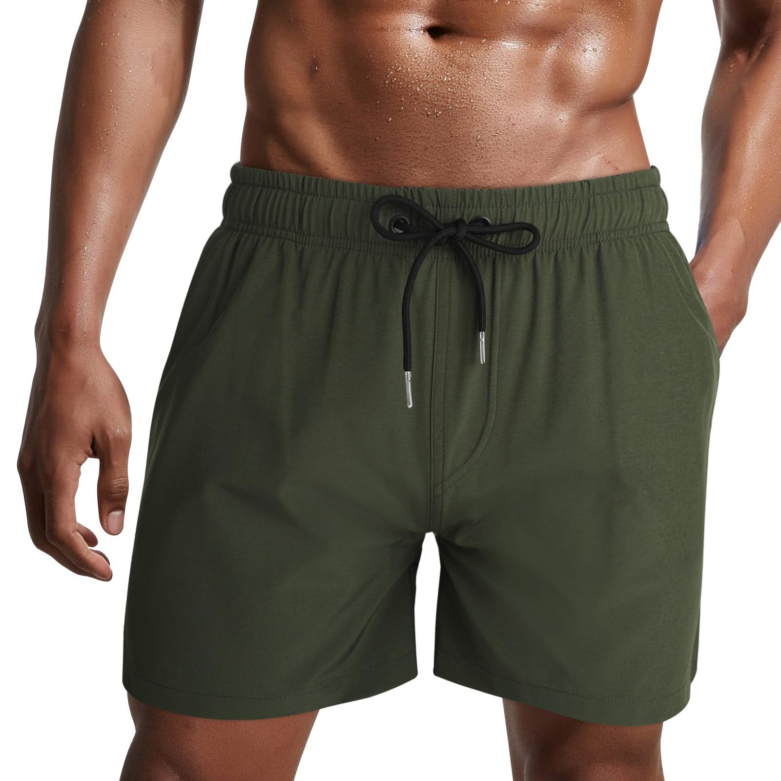 Danfiki Mens Swimming Shorts Swim Trunks Men Quick Dry Beach Shorts Surfing Shorts with Mesh Lining