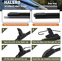 Vista 14 de 21"+19" Premium Windshield Wiper Blades All-Season Durable Stable and Quiet Silicone Wiper Blade Fit for Volkswagen Golf 1993-2006,Honda civic