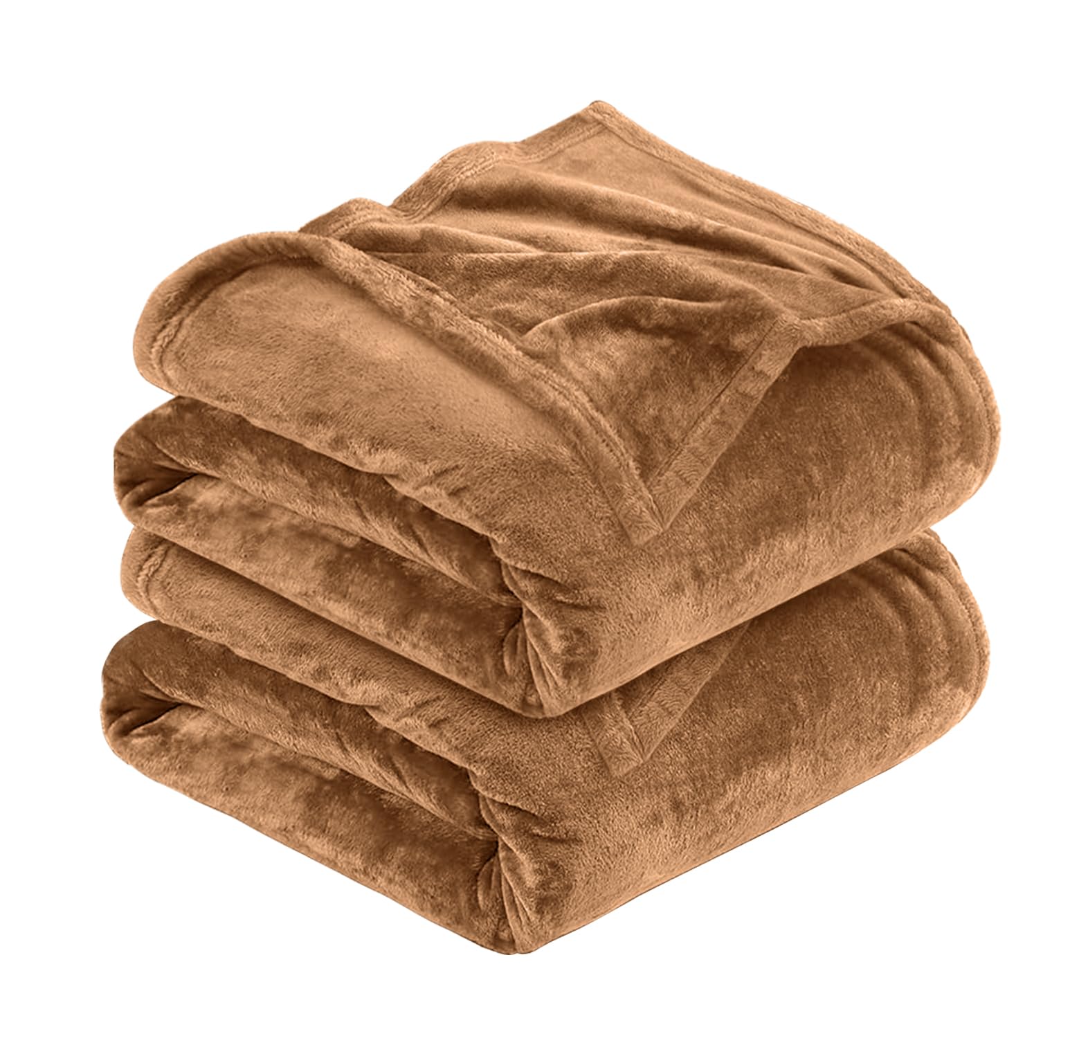 MOONLIGHT20015 Silk Touch Warm 2 Pack Fleece Blankets - 400 GSM Throws for Sofa Fluffy Blanket Bed Throw for Bedroom, Couch, Travel, Kids, Bedroom Accessories Camel, Full/Queen (200 X 240CM) โ image 1