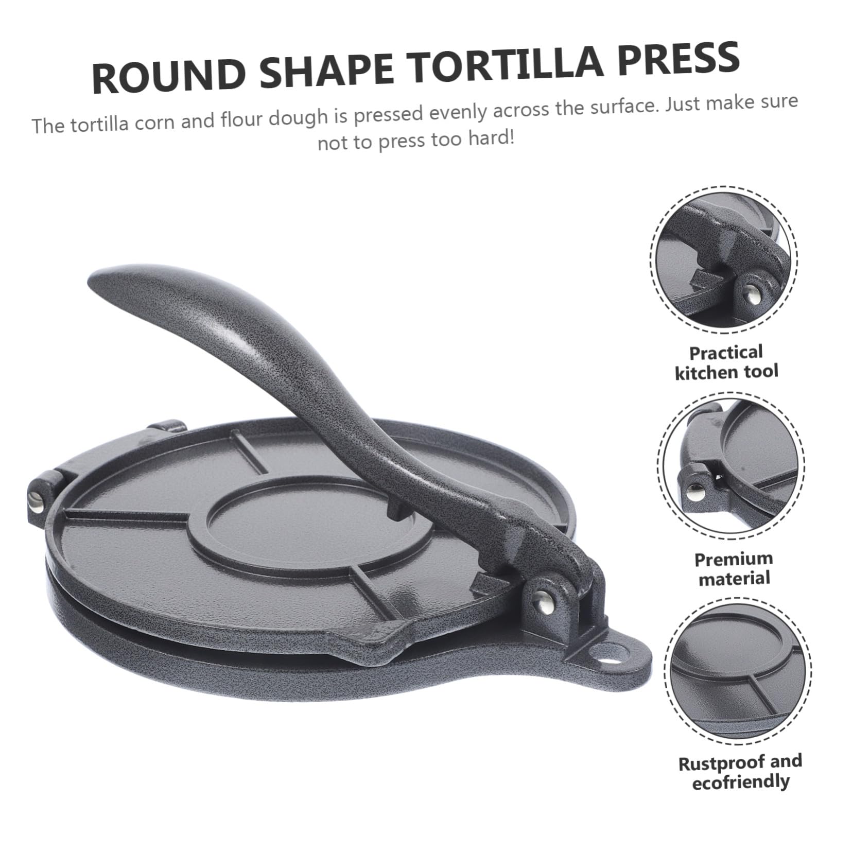 Tortillera Redonda de Aleación de Aluminio para Hacer Tortillas de Maíz