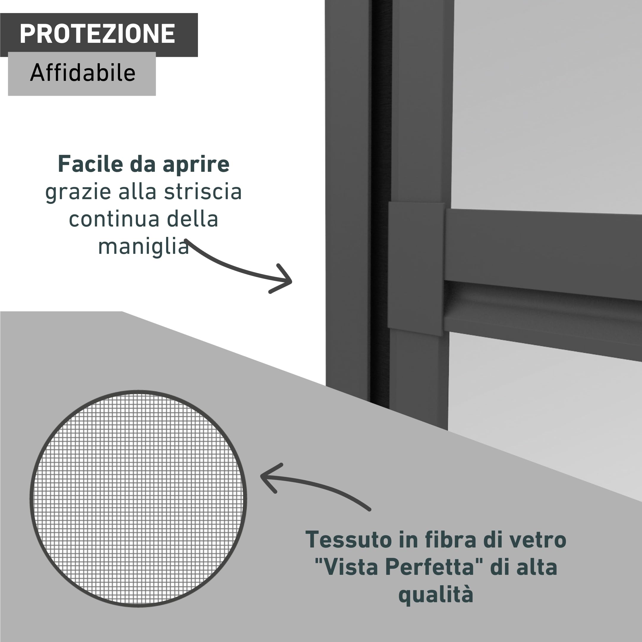 Windhager Expert 03241 - Zanzariera per porta a battente, zanzariera girevole, 100 x 210 cm, antracite