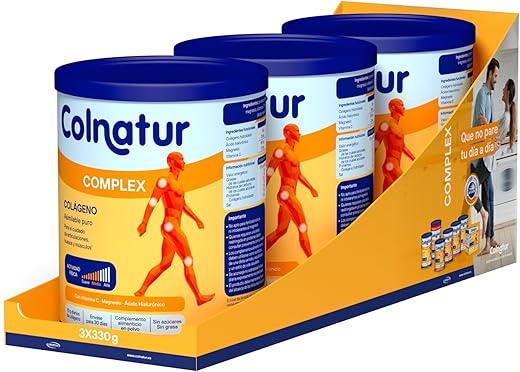 Colnatur Complex Neutro 3PACK | 3 Botes de 330g | Colágeno con Magnesio y Vitamina C para Músculos y Articulaciones - Amazon Exclusive