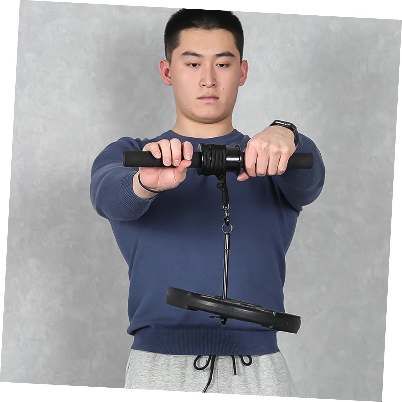 Schwarzes Unterarmtrainingsgerät mit Verstellbarem Gewicht aus Stahl