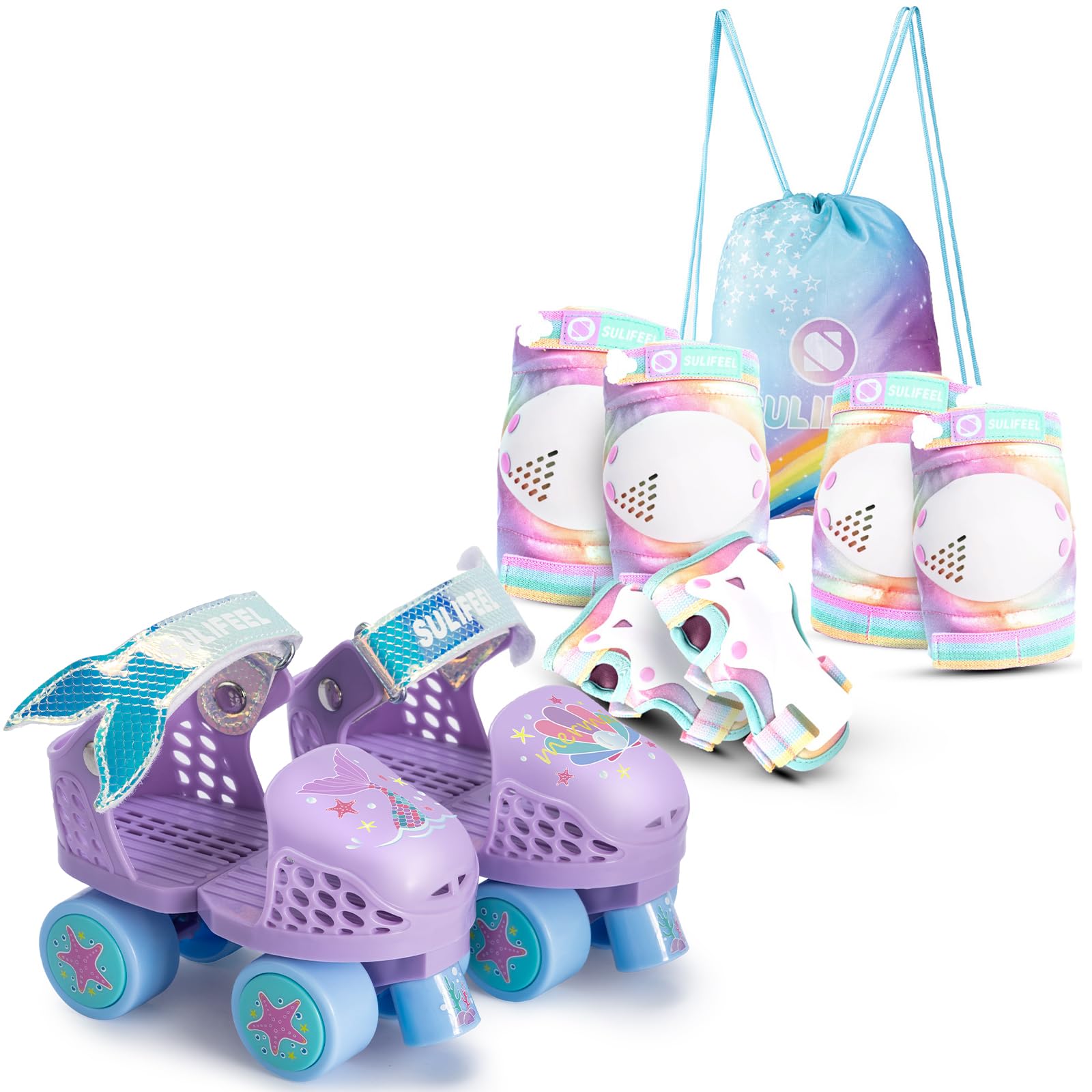 SULIFEELKids Adjustable Beginner Roller Skates for Gilrs and Boys Age 2-5 Years Old