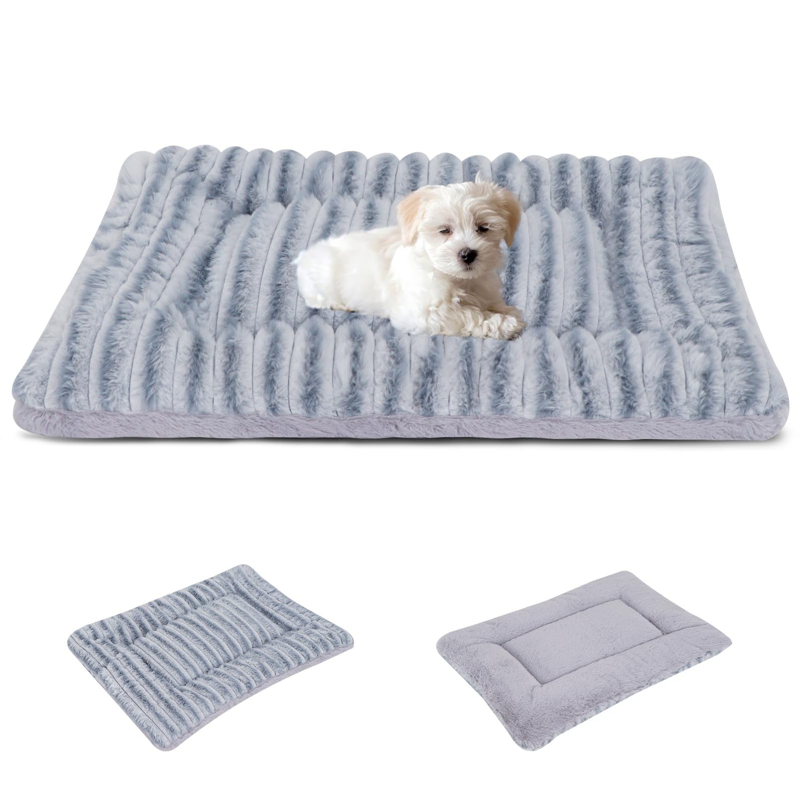 IEUUMLER Dog Bed Mat, Dual Purpose Washable Cushion, Soft Premium Plush Dog Crate Mat, Mattress for Small/Medium/Large Dogs and Cats FC014 (Gradient Blue-Gray，XS(45 * 33cm)) — image 1