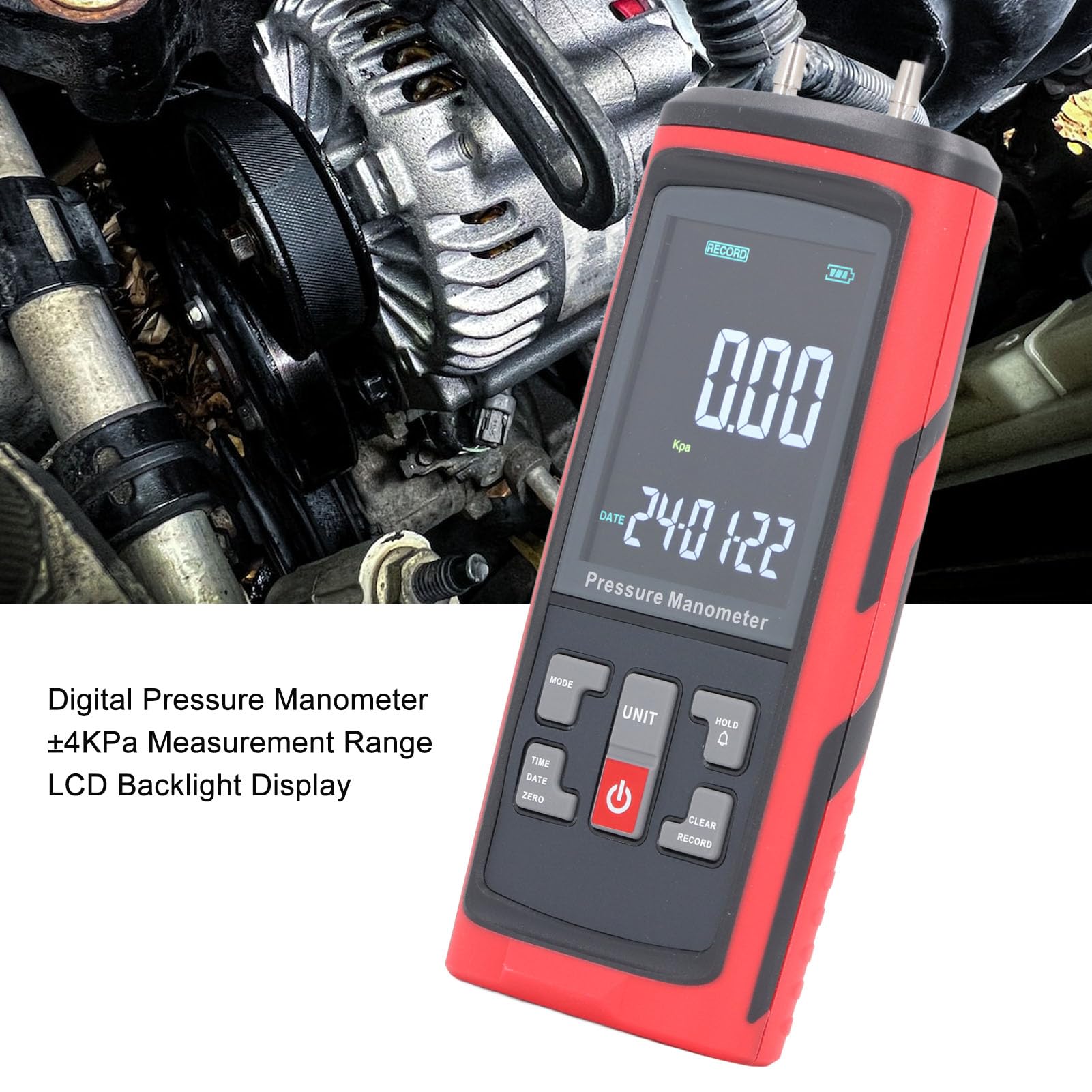 gernie Pressure Manometer ±4Kpa Micro Pressure Gauge Digital Differential Pressure Meter for Metallurgy Electricity, Manometers