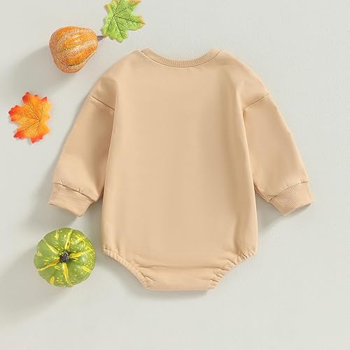 Miniatura 7 de Adobabirl Disfraz de Halloween para bebé, sudadera de fantasma de calabaza, mameluco de gran tamaño, lindo para otoño e invierno