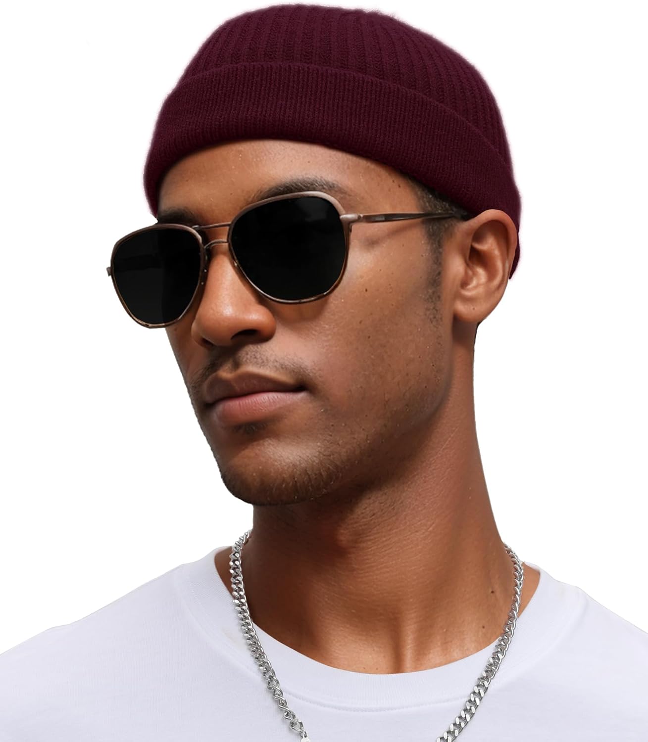 vidsel Thin Wool Fisherman Beanie for Men Women, Short Knit Cuff Trawler Watch Hats - Image 2