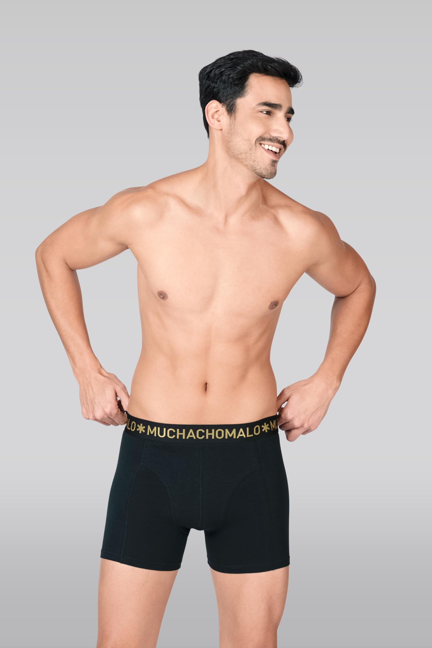 Muchachomalo Boxer da uomo, tinta unita, biancheria intima da uomo, confezione multipla, confezione da 4 pezzi, boxer Solid con vestibilità classica, con elastico in vita