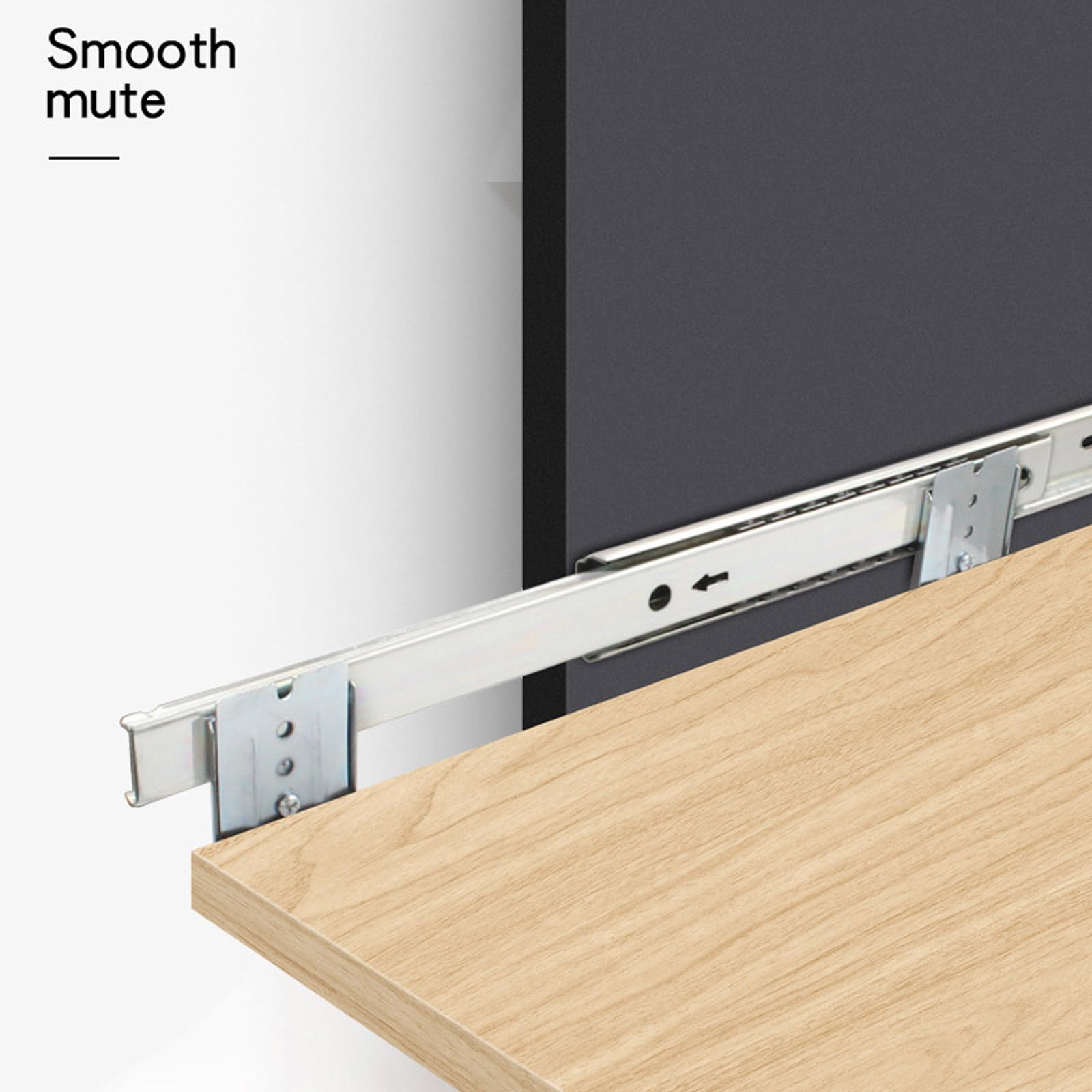 BOLOUY Height-Adjustable Under-Counter Computer Keyboard Drawer Tray with Double Row Solid Stell Balls Quiet Easy-Glide Sliding