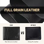 Portefeuilles en cuir véritable pour hommes, RFID Blocage bipold hommes portefeuille avec 2 ID Fenêtres noir