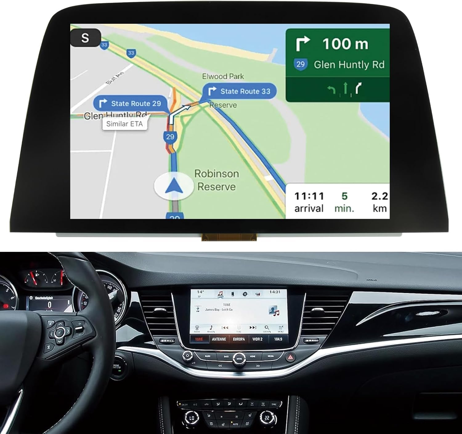 LQ080Y5DZ10 Original LCD-Display für Opel Astra K MK7 2015-2020 LCD Display für Opel Navi 900 LQ080Y5DZ10 Ersatzbildschirm Digitalizer Touch Screen Montage Schwarz