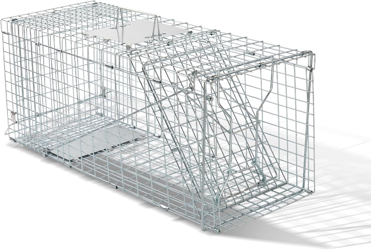 24" Live Animal Cage Trap, Heavy Duty Folding Raccoon Trap, Humane Cat Trap with Handle for Rabbits, Stray Cats, Squirrels, Raccoons, Skunk, Mole, Groundhogs and Opossums