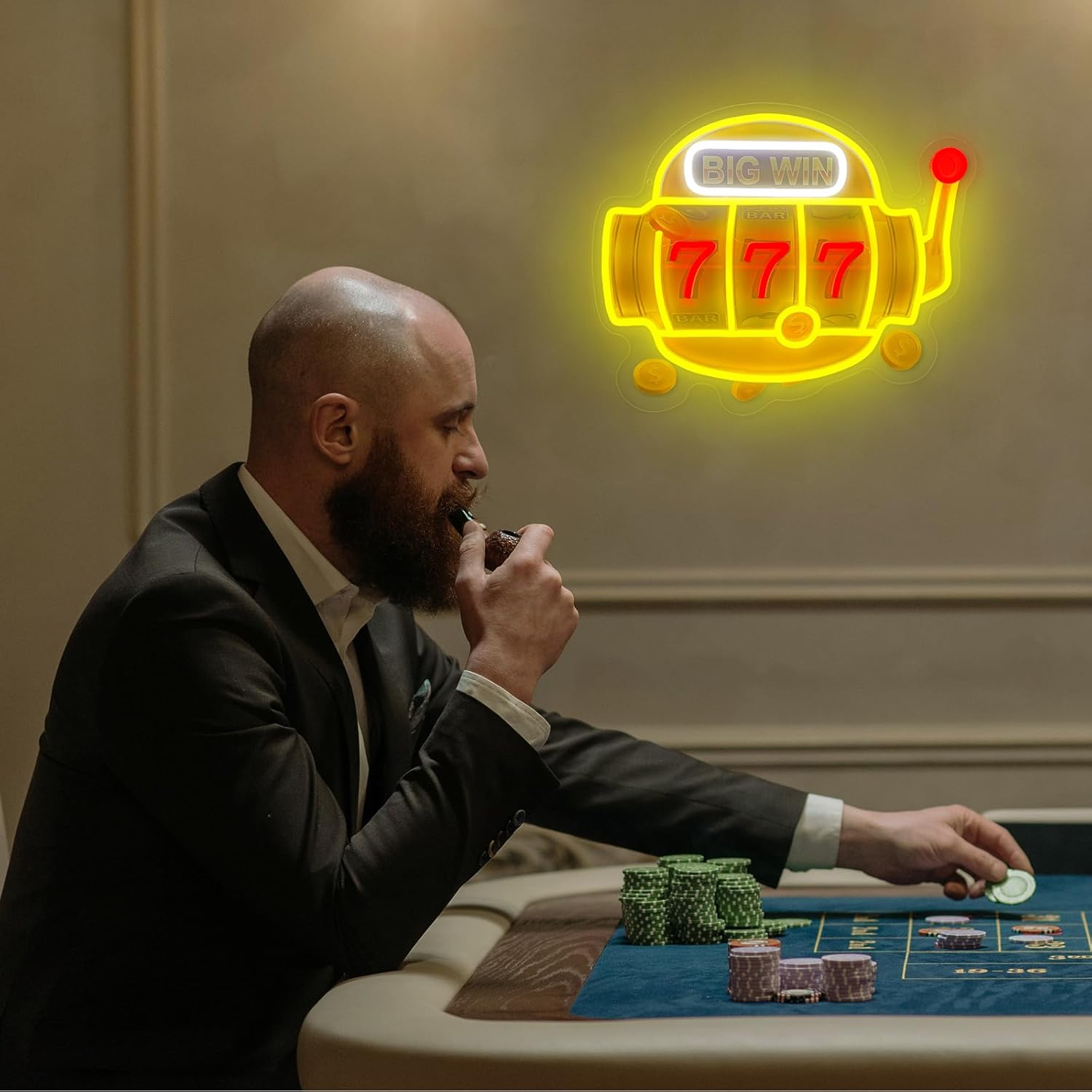 777 Casino Neon Sign Dimmable Casino Led Neon Light USB Powered Poker Room Neon Light Up Sign for Bedroom Game Room Casino Bar Club Play Room Wall Decorations Man Cave Birthday Party
