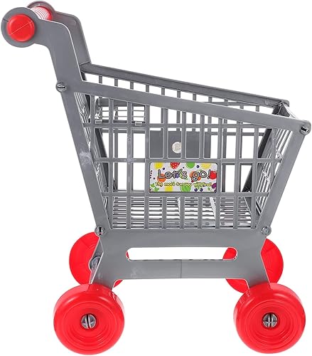 Toyvian Mini carrito de compras carrito de supermercado, carrito de compras, carrito de almacenamiento, juguetes de simulación, soporte para