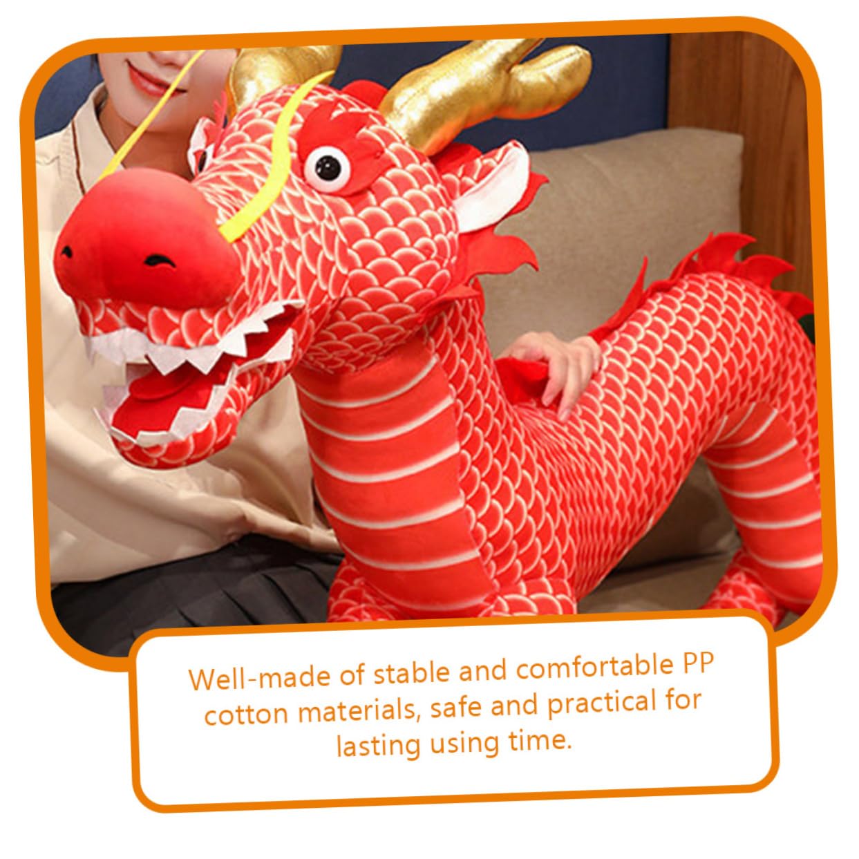 UKCOCO Peluche Dragon Coton PP Jouet Dragon Mignon Peluche Design Cartoon Cadeau Décoration