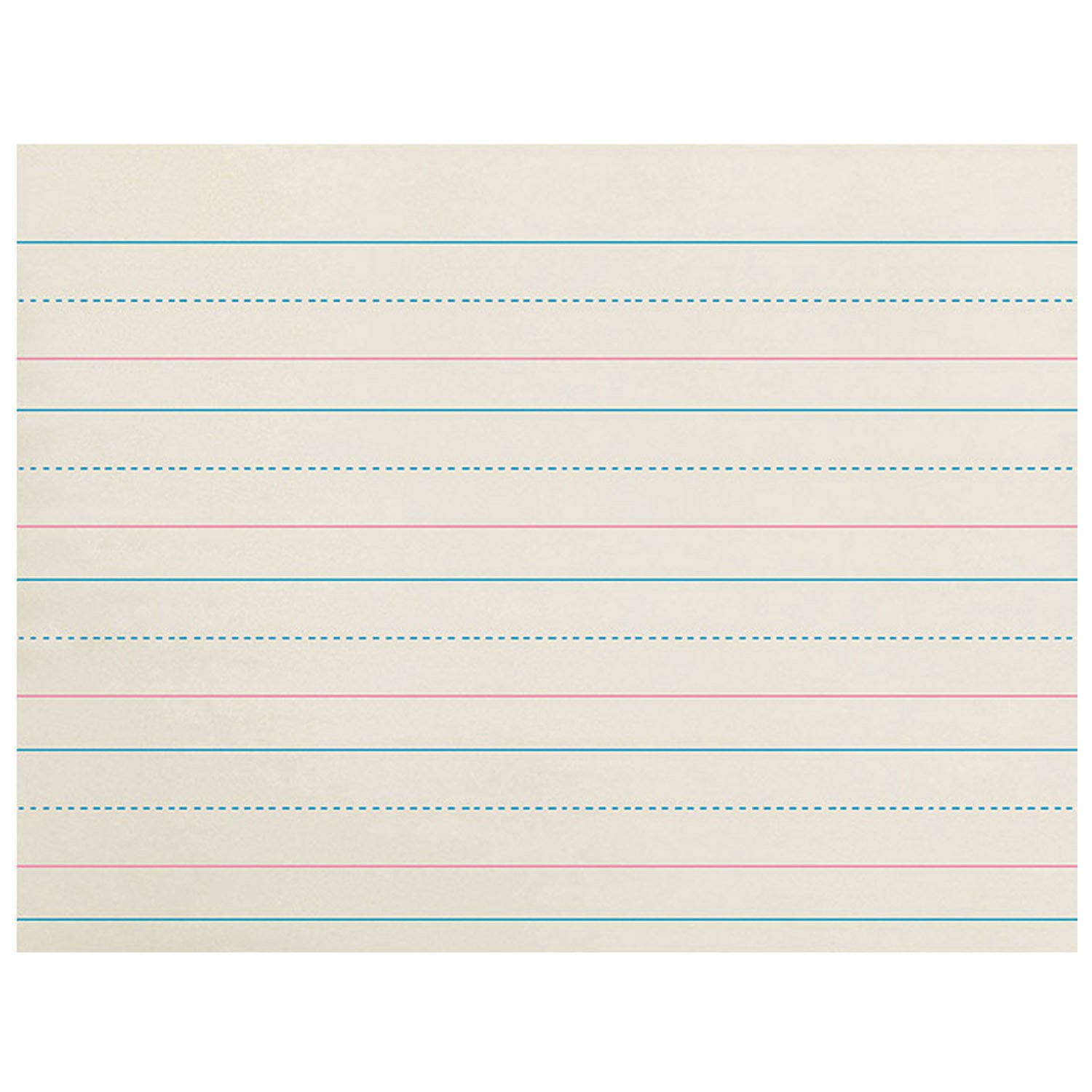 Pacon PACZP2610 Zaner-Bloser Dotted Midline Newsprint Paper, 10.5" x 8", White, 500 Sheets