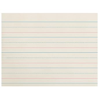Pacon PACZP2610 Zaner-Bloser Dotted Midline Newsprint Paper, 10.5" x 8", White, 500 Sheets