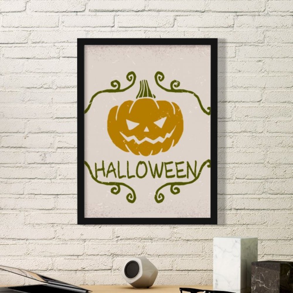 Cadre Halloween citrouille pour sticker mural sans trou