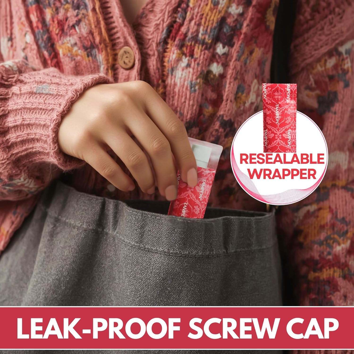 5 Fake Hidden Tampon Flask Set by Smuggle Your Booze | Reusable Secret Plastic Tube Containers for Women | Leak-Proof Portable Holder for Concerts, Festivals, Cruises, Outdoor Events | BPA-Free Design image 5