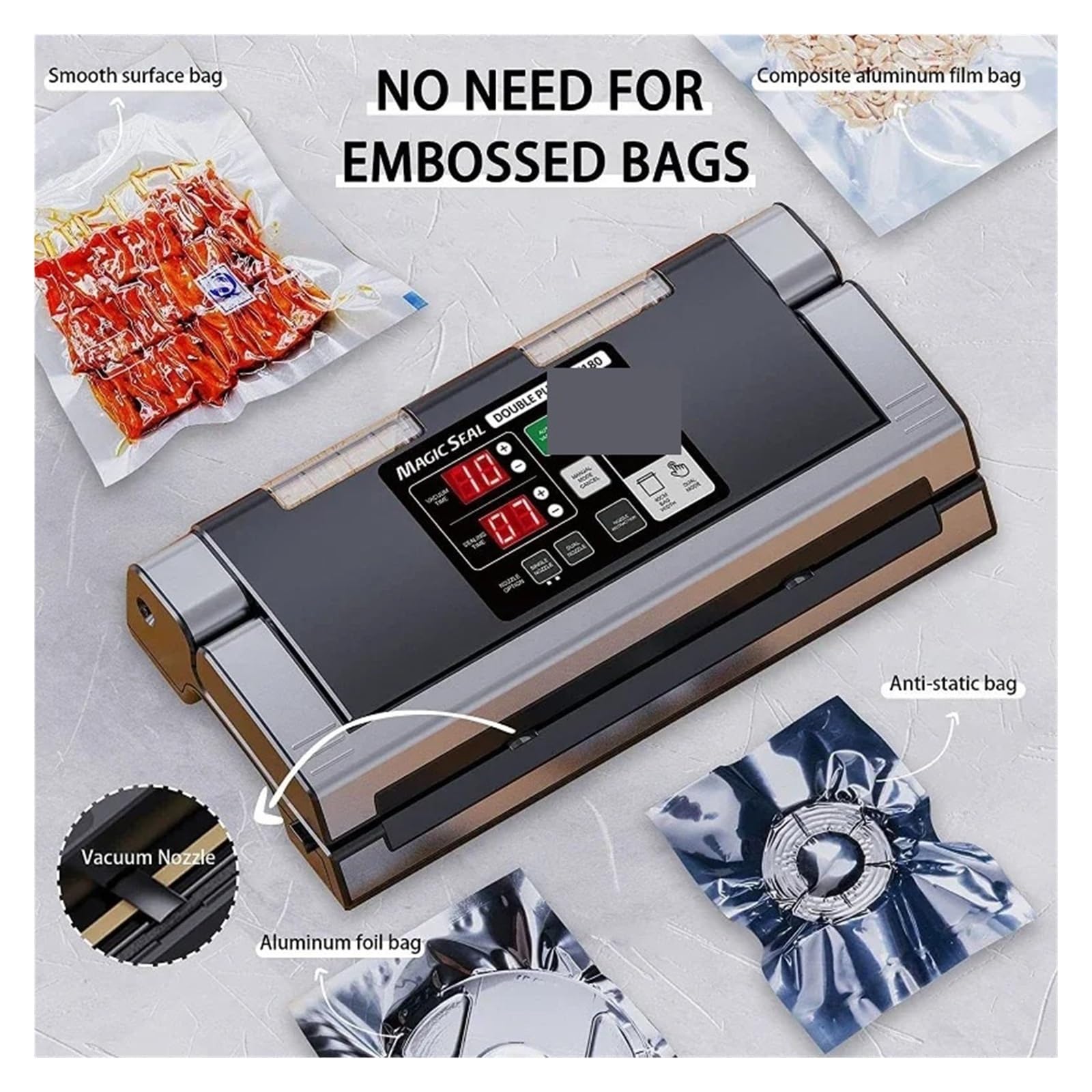 Scelleuse sous vide alimentaire 40cm, Machine d'emballa sous vide professionnelle for sacs humides, scelleuse sous vide domestique