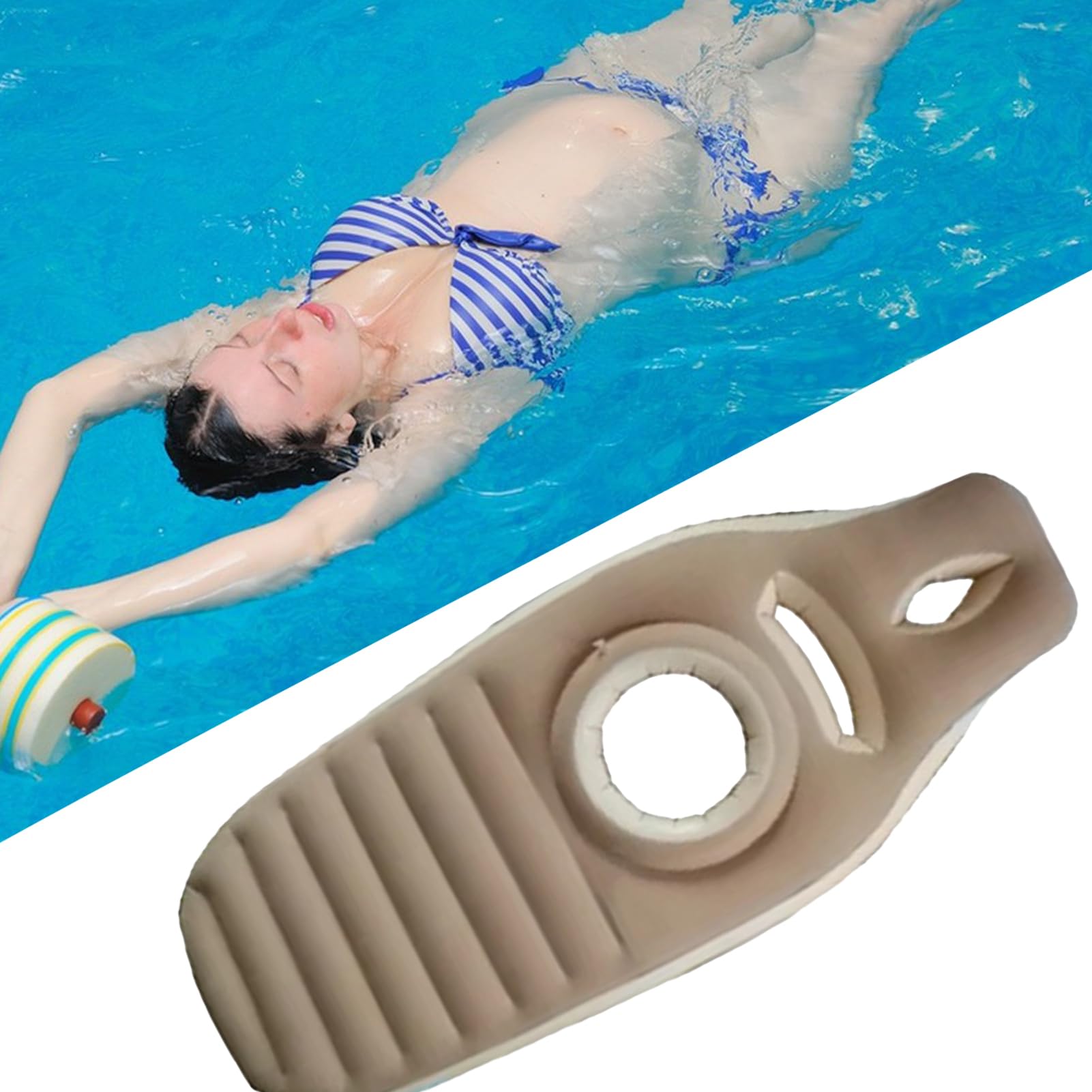 Flotador de piscina para mujer embarazada, balsa antideslizante para maternidad, tumbona de playa para embarazo, tumbona de playa de PVC grueso, con agujero para el vientre para mujer, patio trasero y