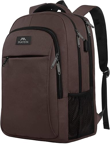 MATEIN Mochila para Laptop, Extra Grande Compatible con TSA de 17.3 Pulgadas, Mochila de Computadora de Viaje con Puerto de Carga USB, Anti Robo,