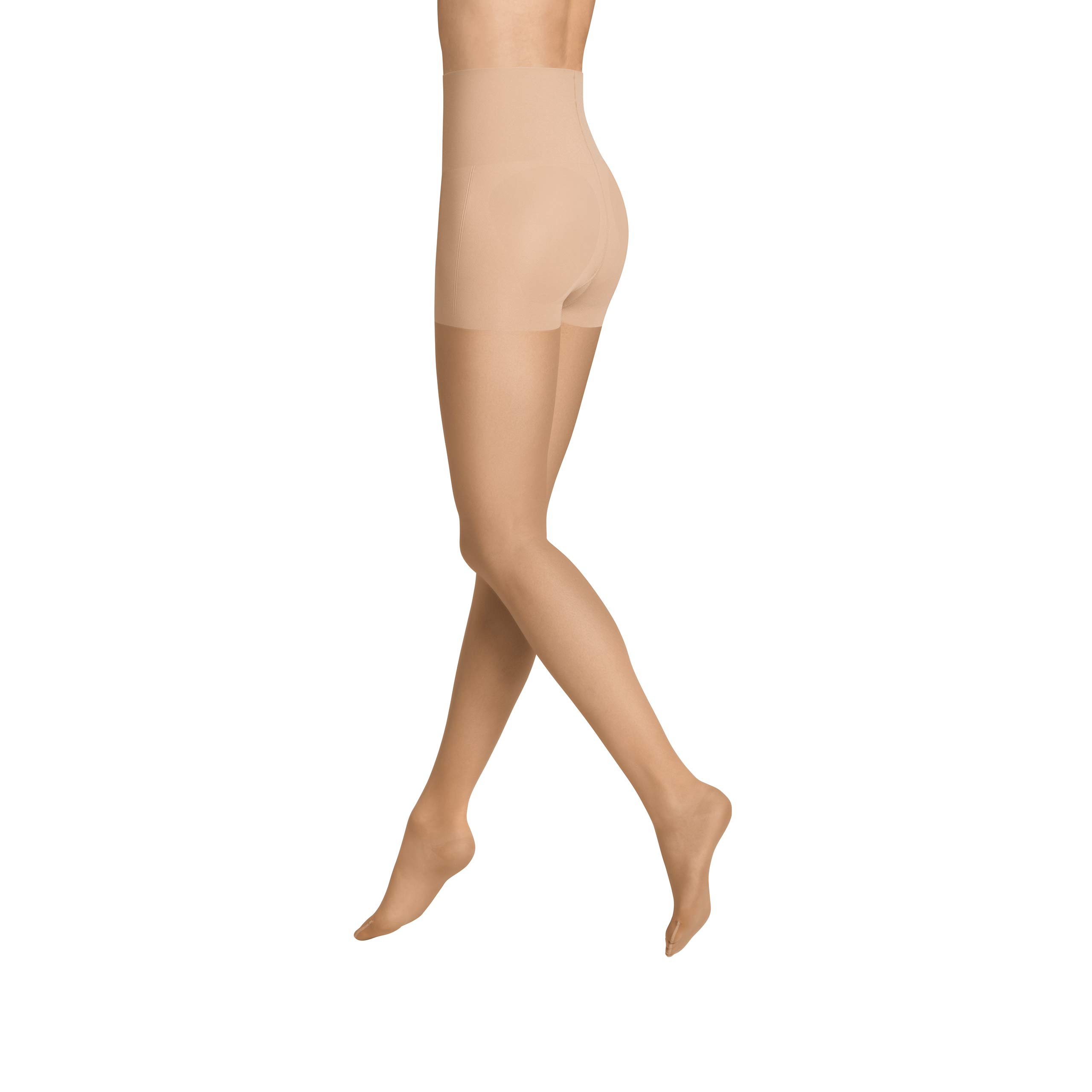 ITEM m6 Strumpfhose für Damen 15 DEN – Highwaist Tights in Hautfarbe mit Control Top – Bequeme Feinstrumpfhose ohne Zehen – Schicke Pantyhose mit Shaping Look