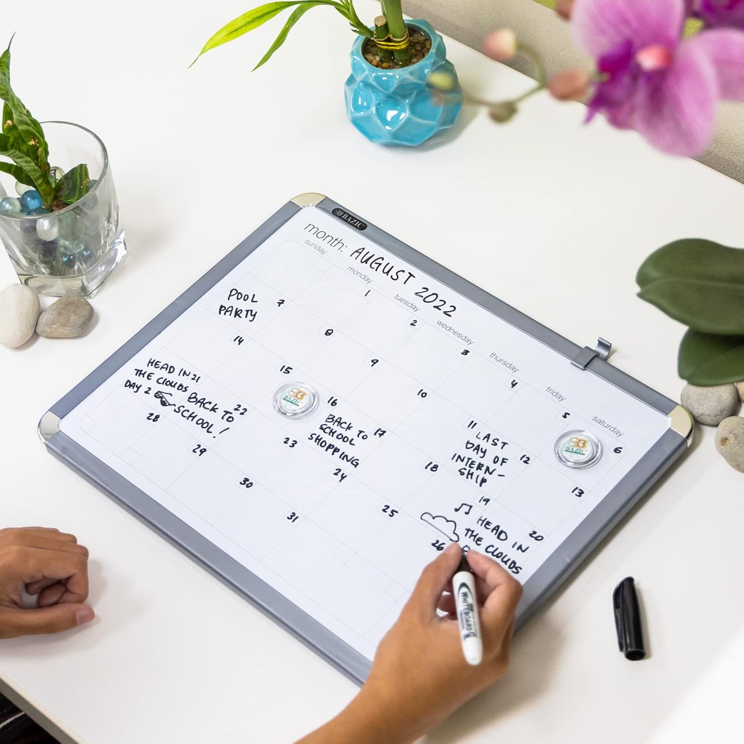 BAZIC Products Magnetic Dry Erase Board 11"x14" Whiteboard, Dry Erase Marker and Magnet, for Teacher Office Home, 12-Pack