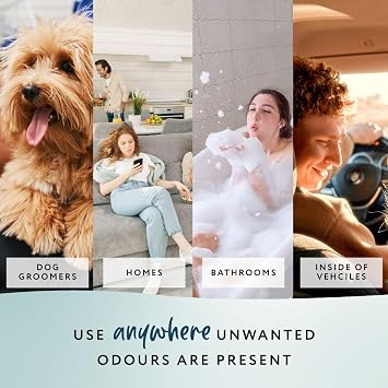 PowAir Natural Odour Neutraliser Spray - Lemongrass Scent, Non-Aerosol Odour Eliminator for Smoke, Pet, and Food Smells - 250ml