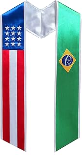 Mixed Flag Graduation Stole For International Graduate (USA + International)