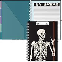 Vista 11 de Hongri Portapapeles Folio con libreta forrada recargable, carpetas de 8.5 x 11 con 10 bolsillos de almacenamiento, portafolio espiral, tamaño 12.8 x