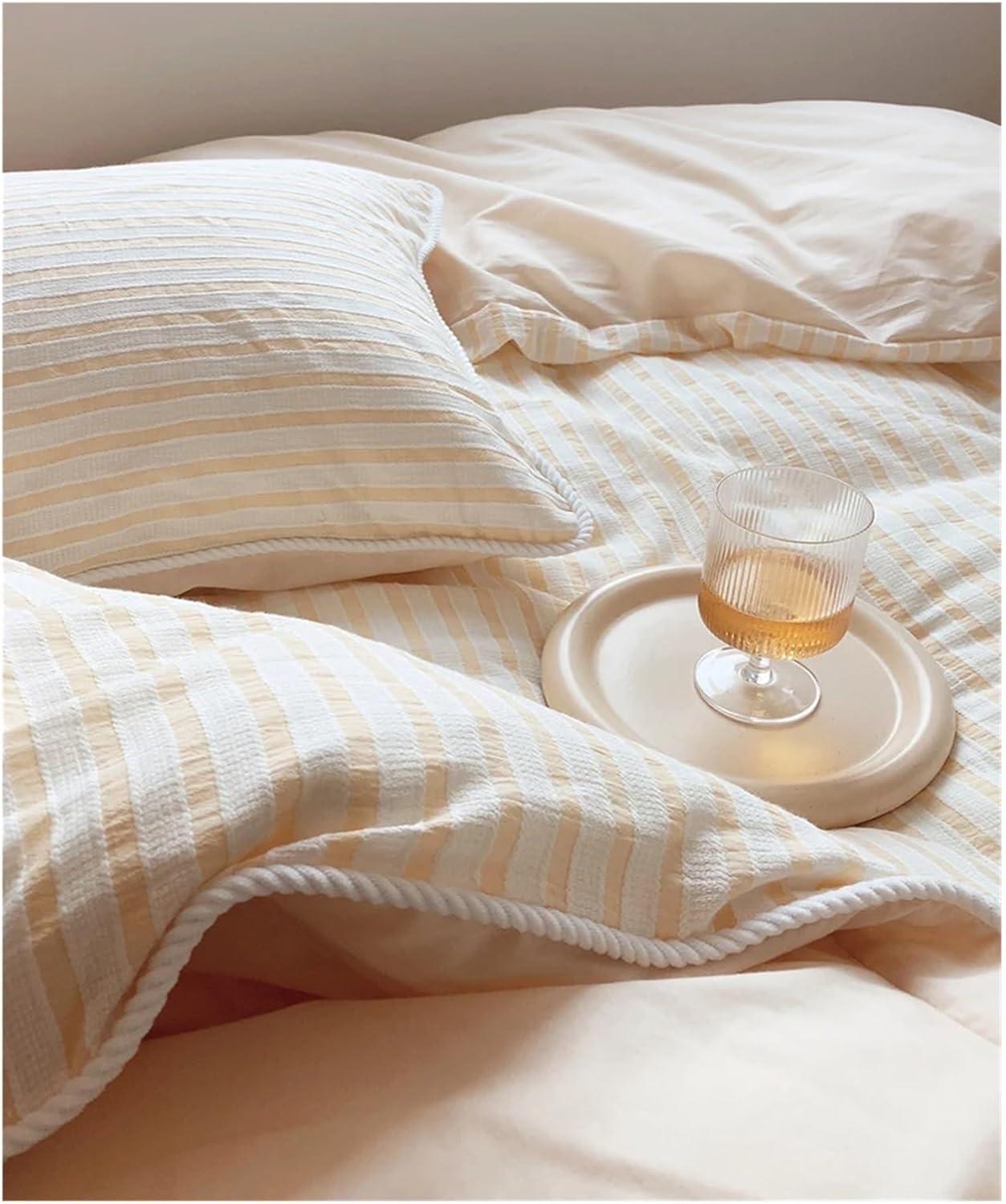 Bed, Cotton 4 Piece Soft Skin Friendly Fabric Duvet Cover Set Comfortable Bedding Set