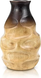30+ Handmade Kitchen Decor Ideas With Rustic Appeal 9 Handmade Ombre Mango Wood Vase – 8-Inch Brown Bottle-Shaped Decorative A...