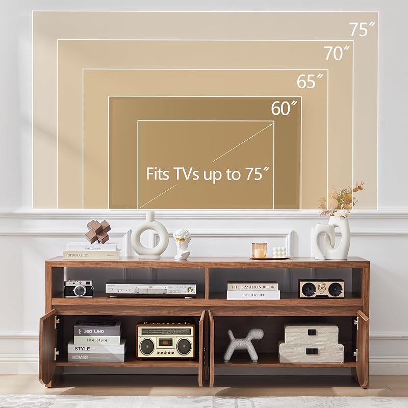 Farmhouse 60” TV Stand for Television up to 70 Inch image 4