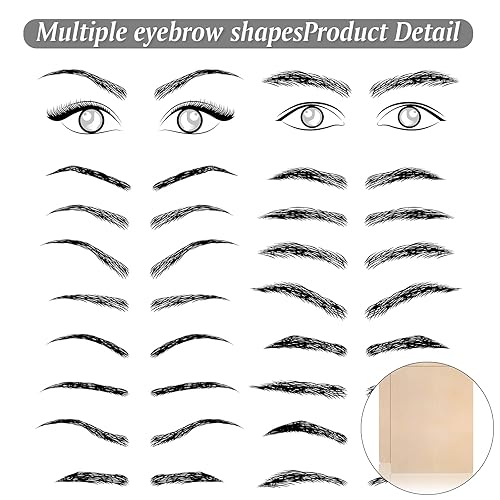 Miniatura 6 de Maitys 6 piezas de microblading ceja práctica piel en blanco tatuaje piel práctica doble cara piel falsa para microblading cejas, tatuaje,