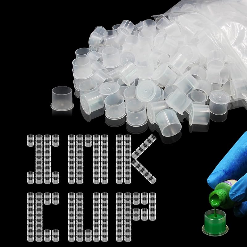 Kit Yangna com 300 copos para tinta de tatuagem em tamanhos mistos (#11/#14/#17 mm)