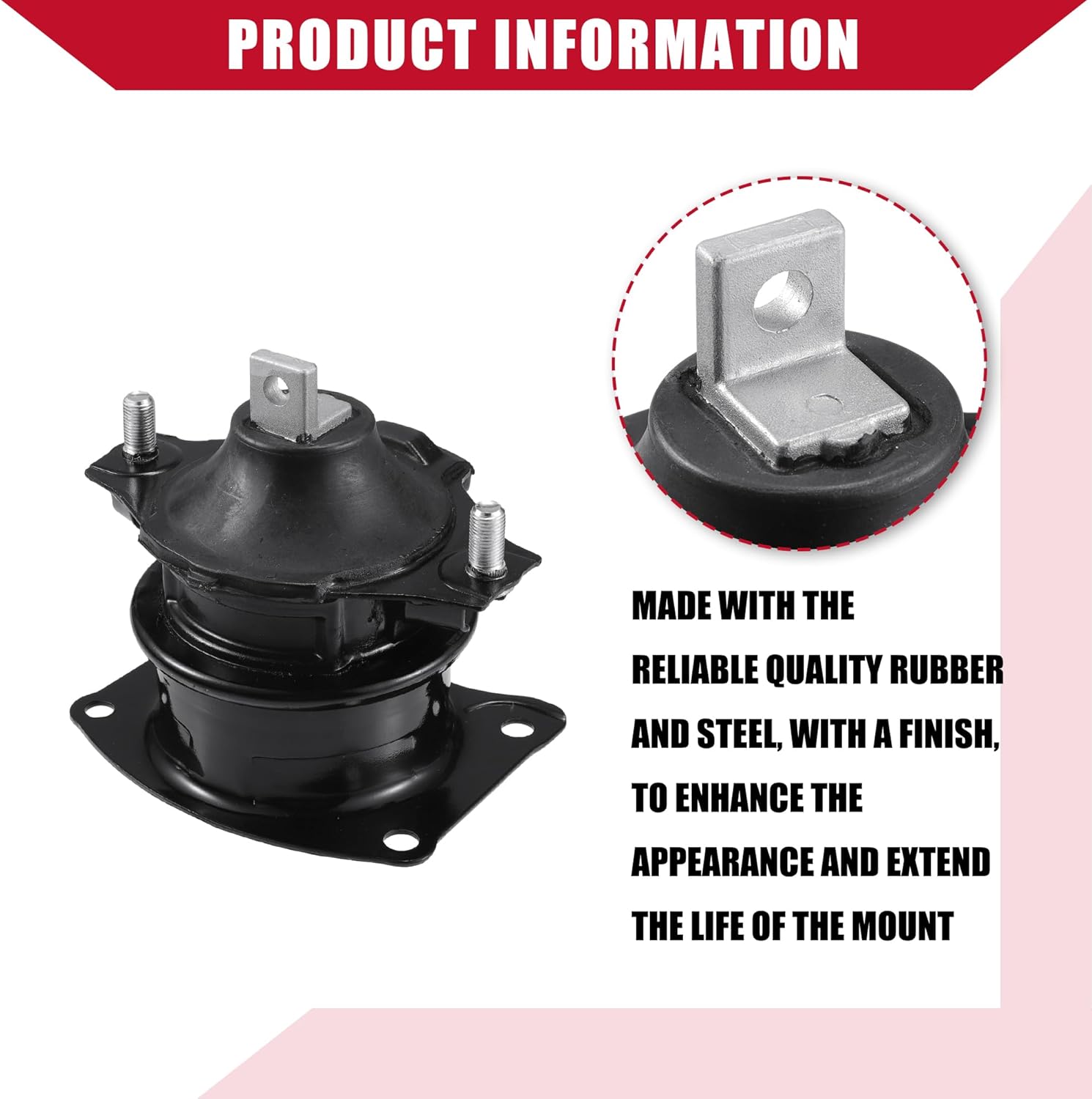 No.50830SDAA04/50830SDAA02 Front Engine Motor Mount for Honda Accord EX LX 2.4L 3.0L 2003-2007 / Front/Durable Metal / 1 Pcs Black