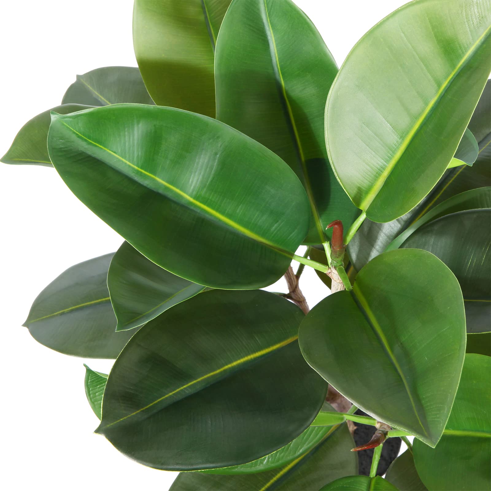 Kazeila Artificial Rubber Tree, 5FT Fake Plastic Ficus Plant, Pre Potted Faux Greenry Plant for Home Decor Office House Living Room Indoor Outdoor