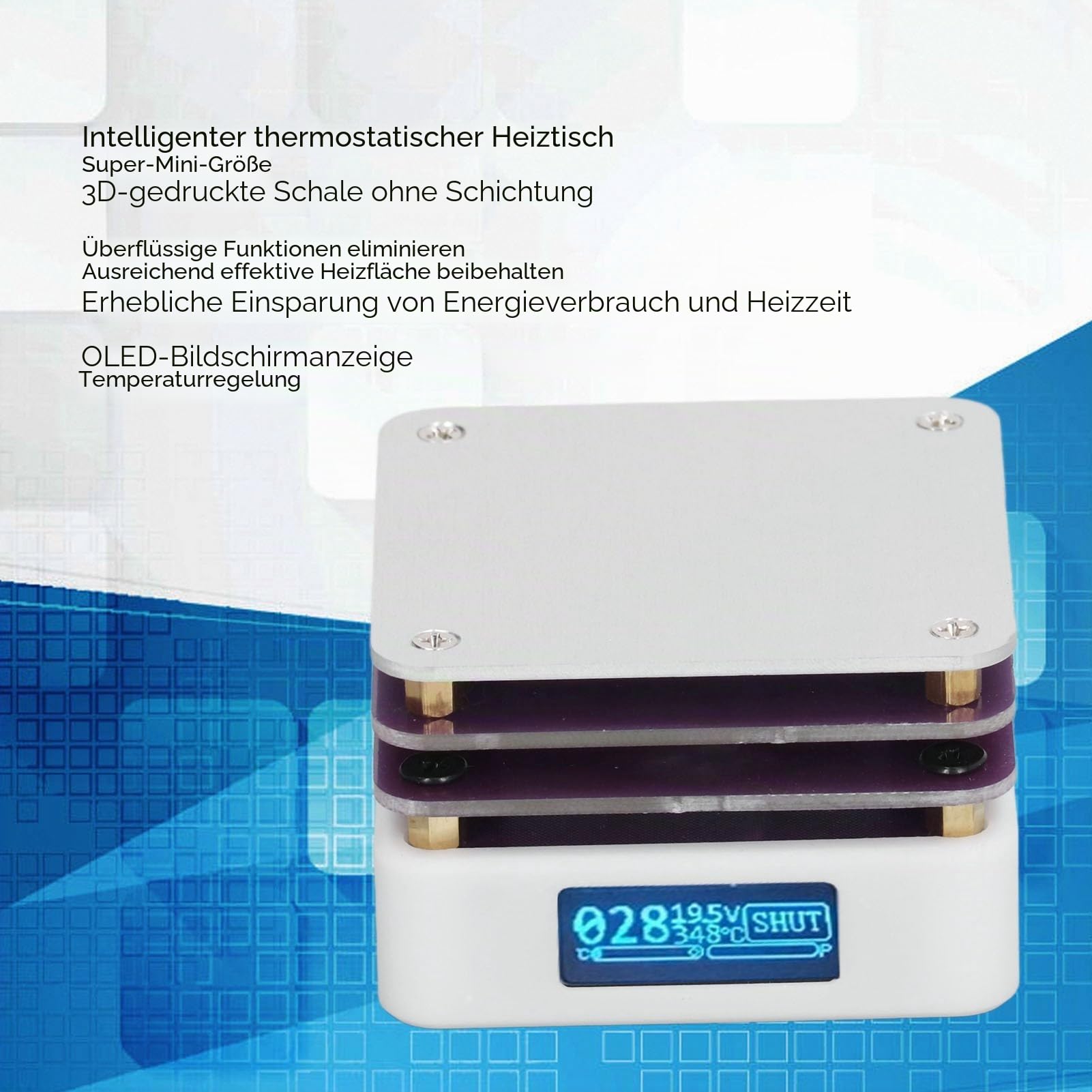 Labor-Heizplatte, Reflow-Oven, 110 V, 850 W, Elektrisches Vorheizen, Lötkolben, Vorwärmstation, Mini-Thermostat-Heiztisch, Schweißgerät, Soldering Tool, Heating Plate