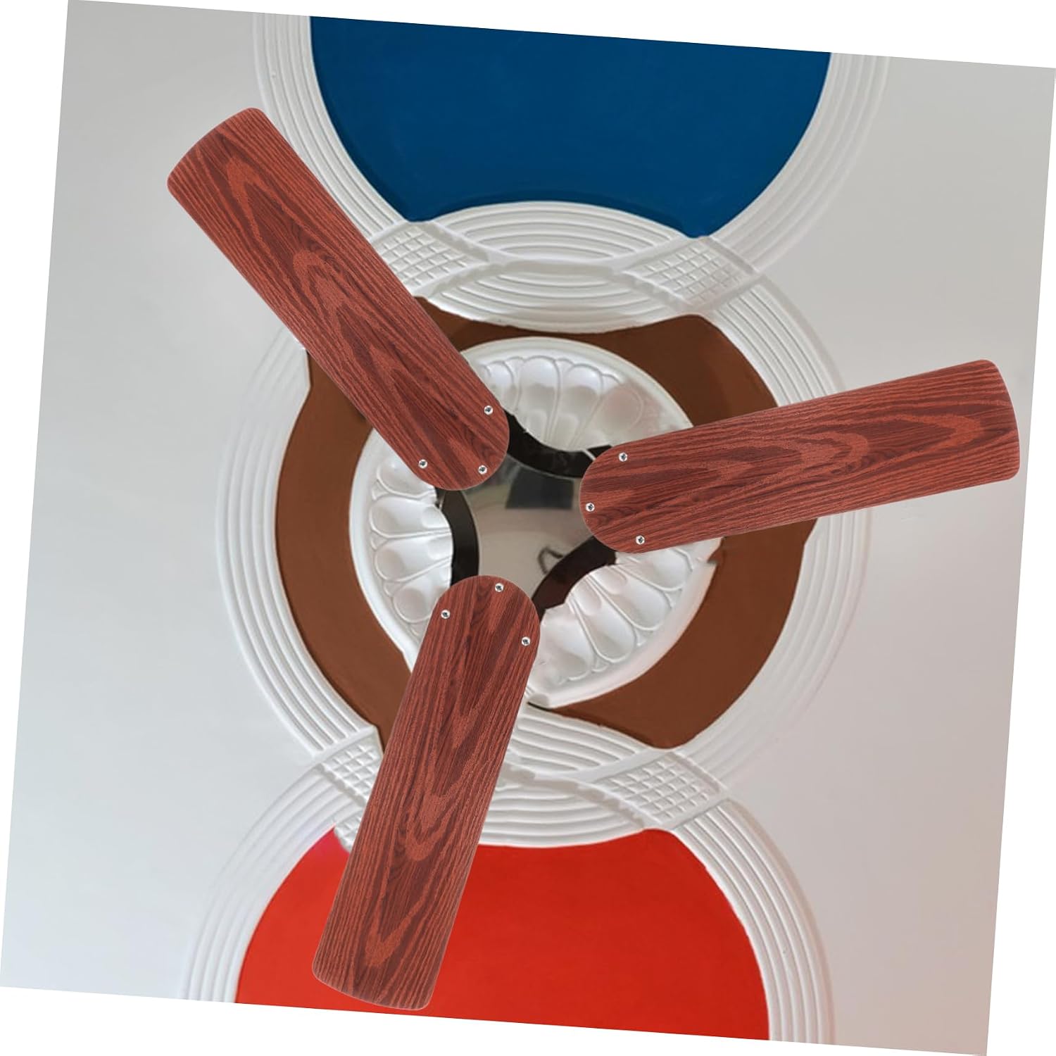 MERRYHAPY Wood Grain Ceiling Fan Blades Decorative Replacement Fan Leaves for Living Room Bedroom Dining Room Stylish Walnut Finish Easy to Install