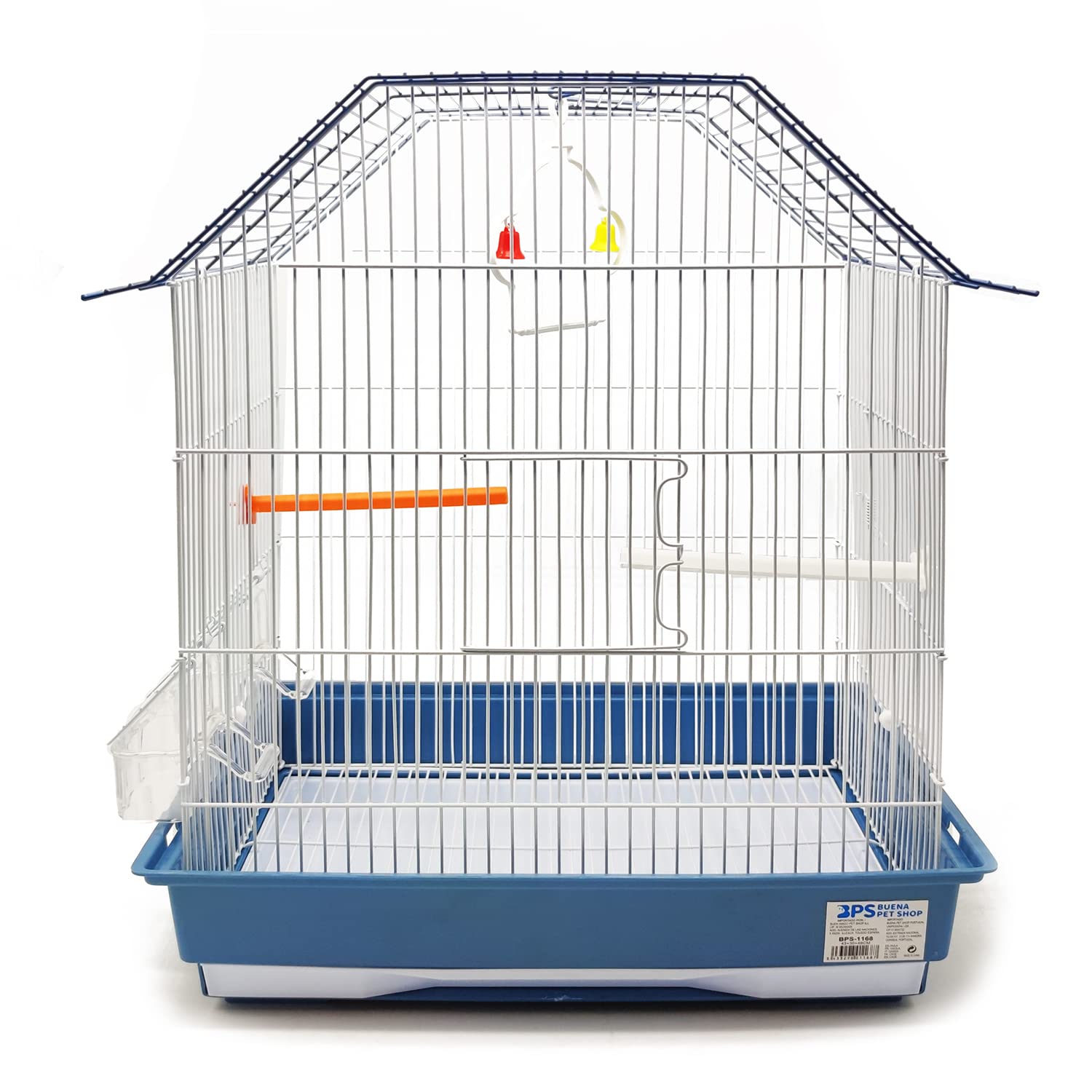 BPS Jaula Pájaros para Pajarera Periquito Canarios Metal Grande con Comedero Bebedero Columpio Saltador Cubeta Color al Azar BPS-1168